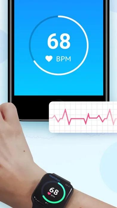 ภาพหน้าจอของ HealthRate: AI Pulse Monitor