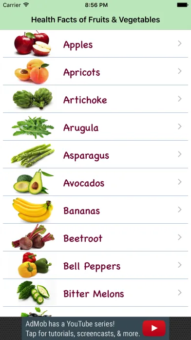 Captures d'écran de Health Facts of Fruits and Vegetables