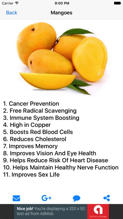 Captures d'écran de Health Facts of Fruits and Vegetables