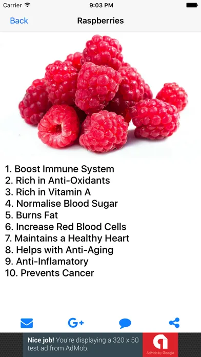 Captures d'écran de Health Facts of Fruits and Vegetables