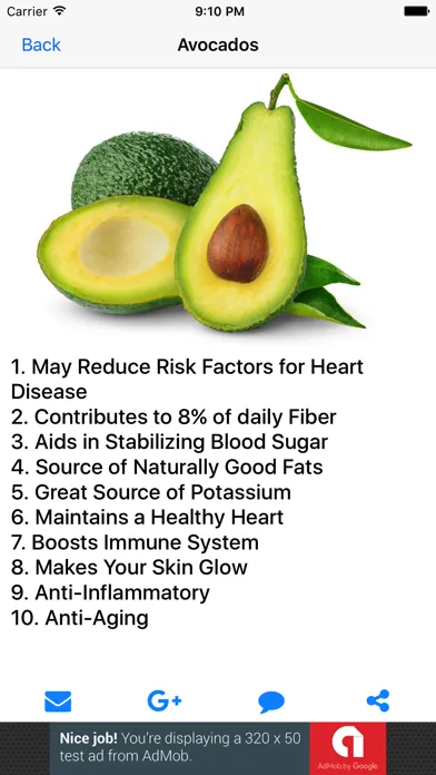 Captures d'écran de Health Facts of Fruits and Vegetables