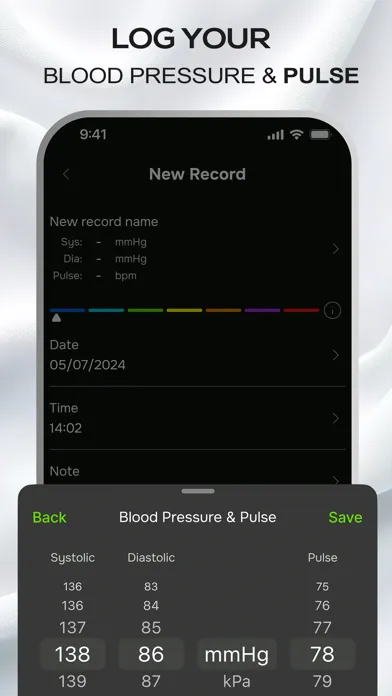 Screenshot di PulsAI: Blood Pressure Tracker