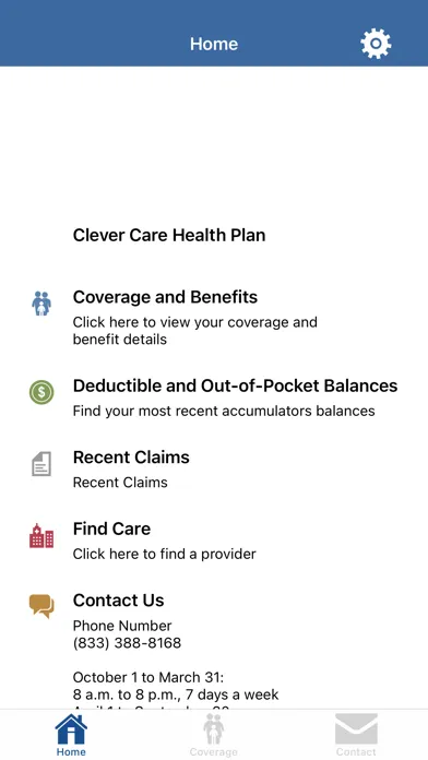 Captures d'écran de Clever Care Health Plan