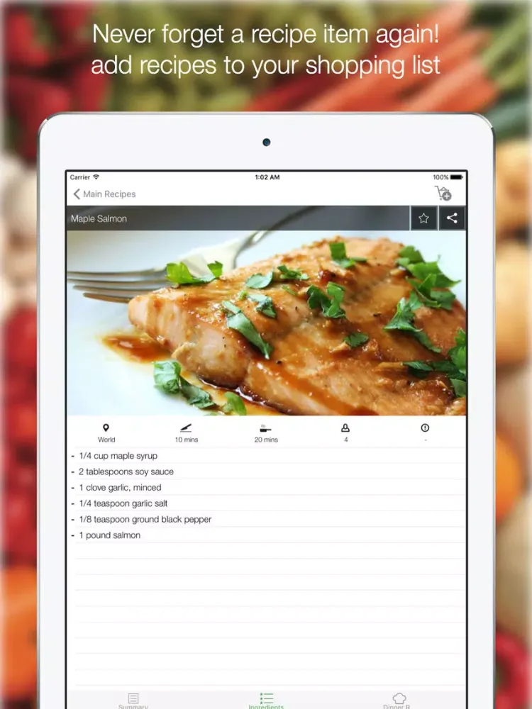 Tangkapan skrin Healthy Dinner Recipes - Find All Easy Recipes iPad 