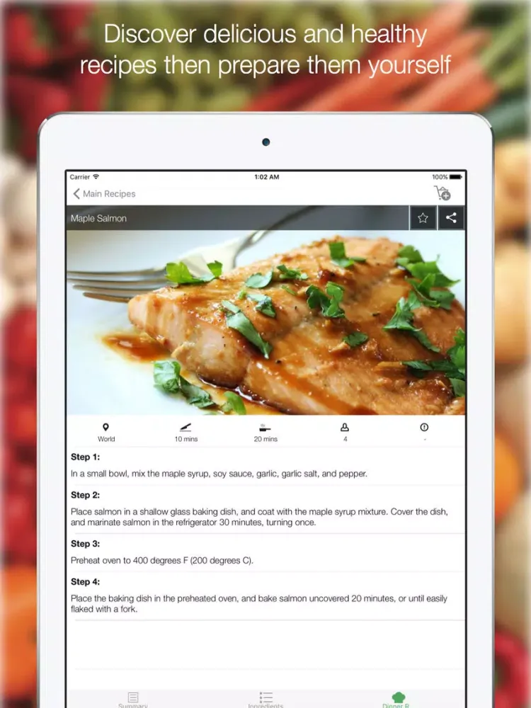 Tangkapan skrin Healthy Dinner Recipes - Find All Easy Recipes iPad 