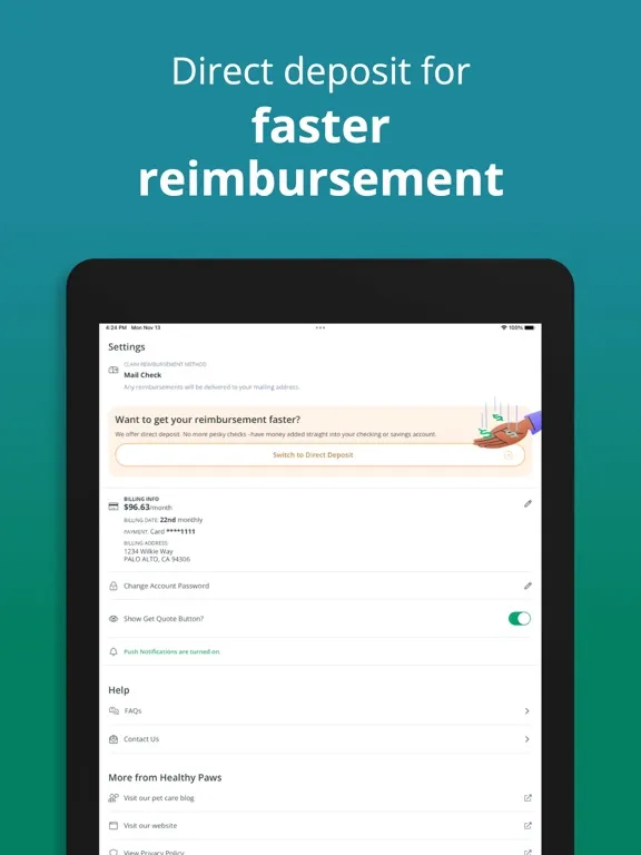 Ảnh chụp màn hình của Healthy Paws App iPad 