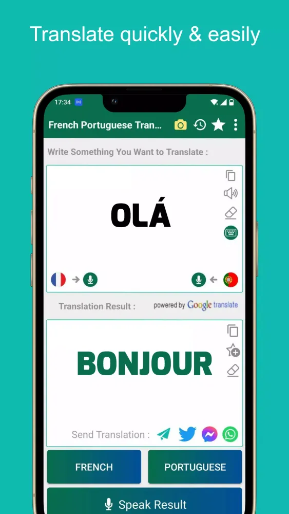 Tangkapan layar French Portuguese Translator