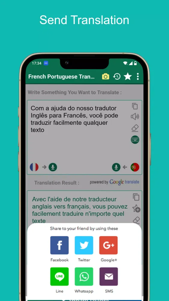 Tangkapan layar French Portuguese Translator