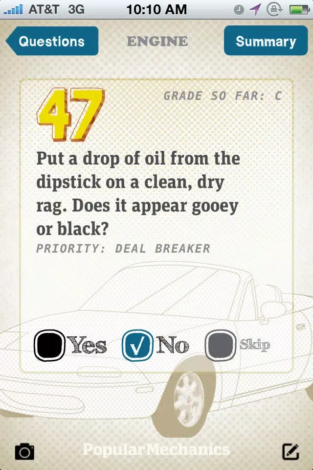 Ảnh chụp màn hình của Popular Mechanics Used Car Checklist