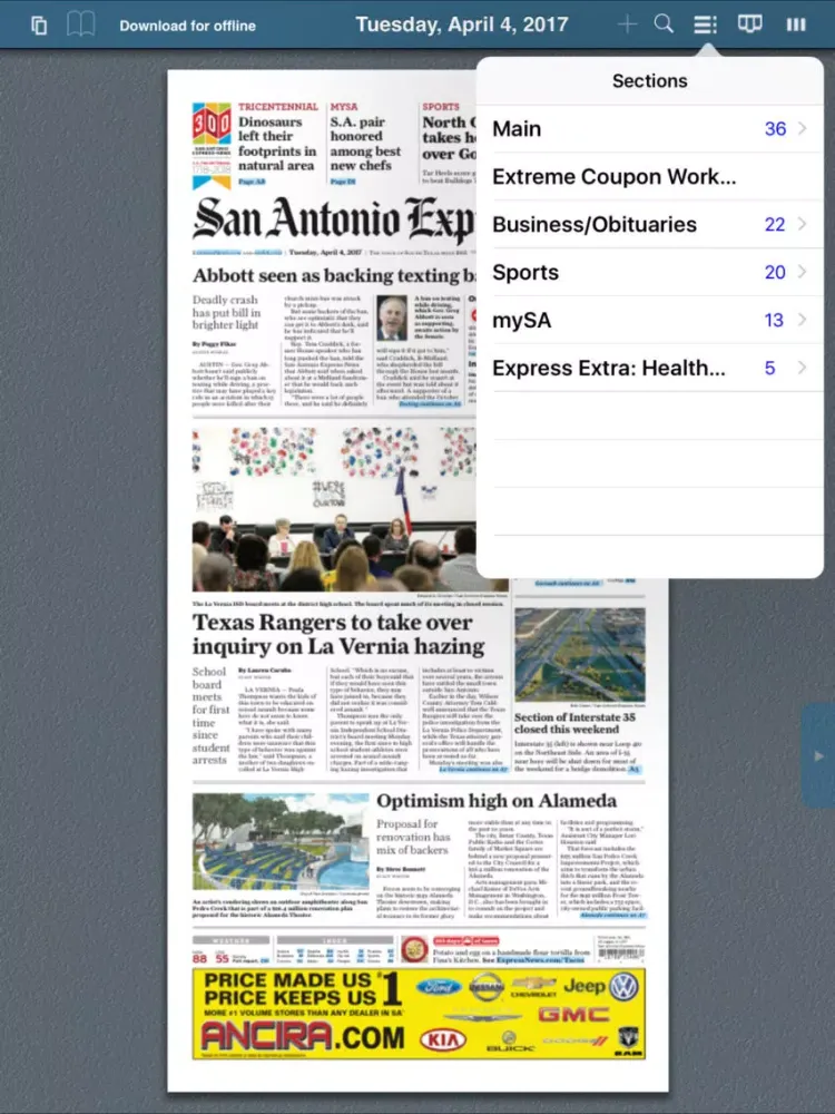 SA Express-News e-edition iPad  Screenshots