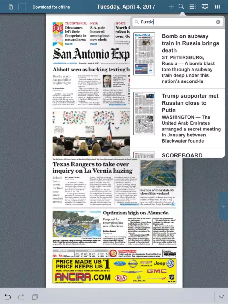 SA Express-News e-edition iPad  Screenshots