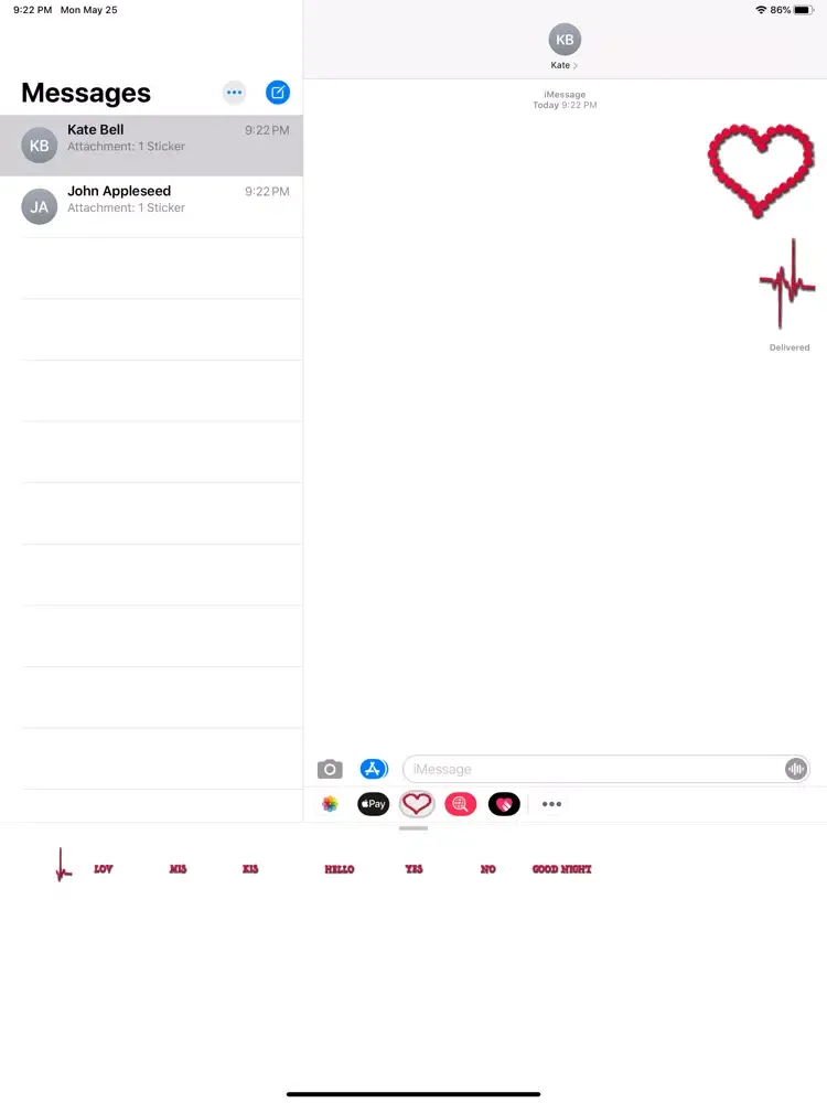 Ảnh chụp màn hình của Heartbeat Sticker iPad 