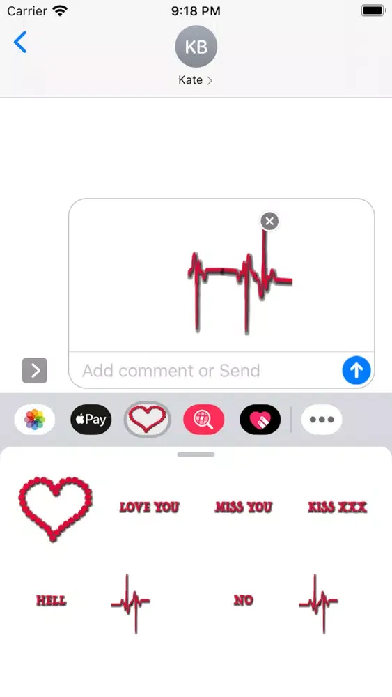 Ảnh chụp màn hình của Heartbeat Sticker