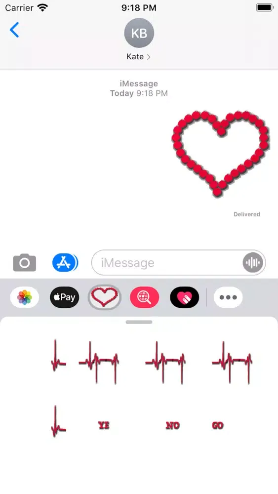 Ảnh chụp màn hình của Heartbeat Sticker