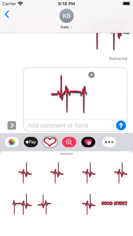 Ảnh chụp màn hình của Heartbeat Sticker