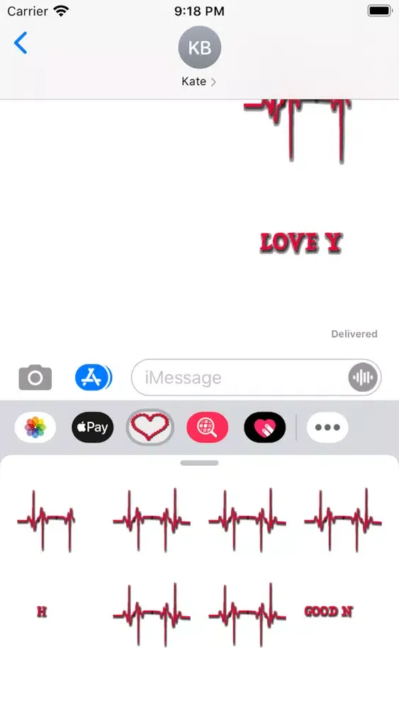 Ảnh chụp màn hình của Heartbeat Sticker