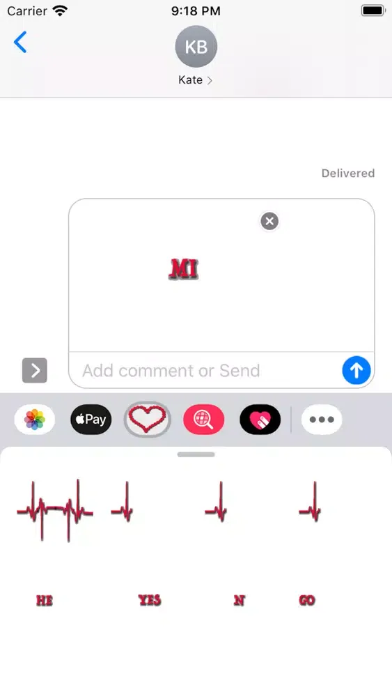 Ảnh chụp màn hình của Heartbeat Sticker