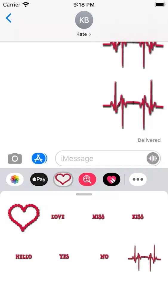 Ảnh chụp màn hình của Heartbeat Sticker