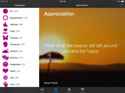 HeartQuotes iPad 应用截图