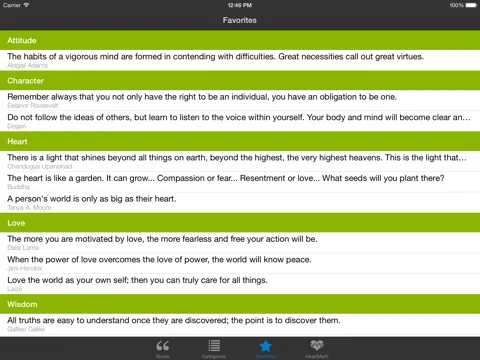 HeartQuotes iPad 应用截图