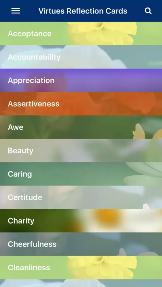 Virtues Reflection Cards Screenshots