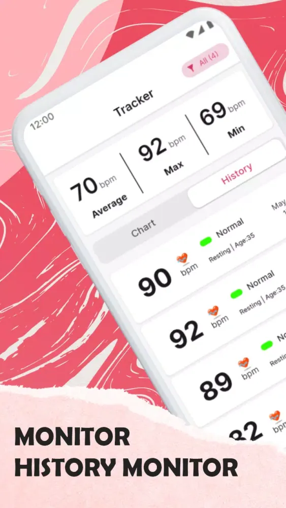 Tangkapan skrin Heart Rate Monitor App