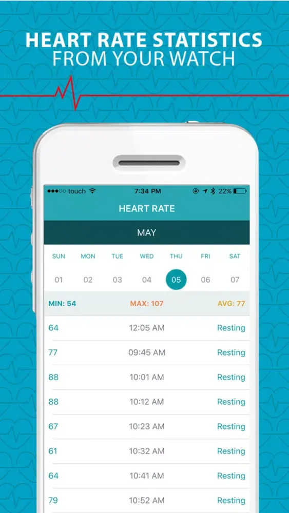 Ảnh chụp màn hình của HeartStats For Data collected From Watch & other wearables