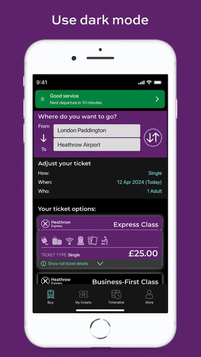 Tangkapan skrin Heathrow Express
