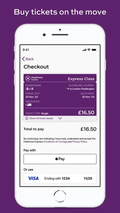 Tangkapan skrin Heathrow Express
