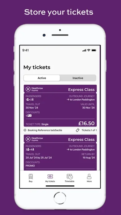 Tangkapan skrin Heathrow Express