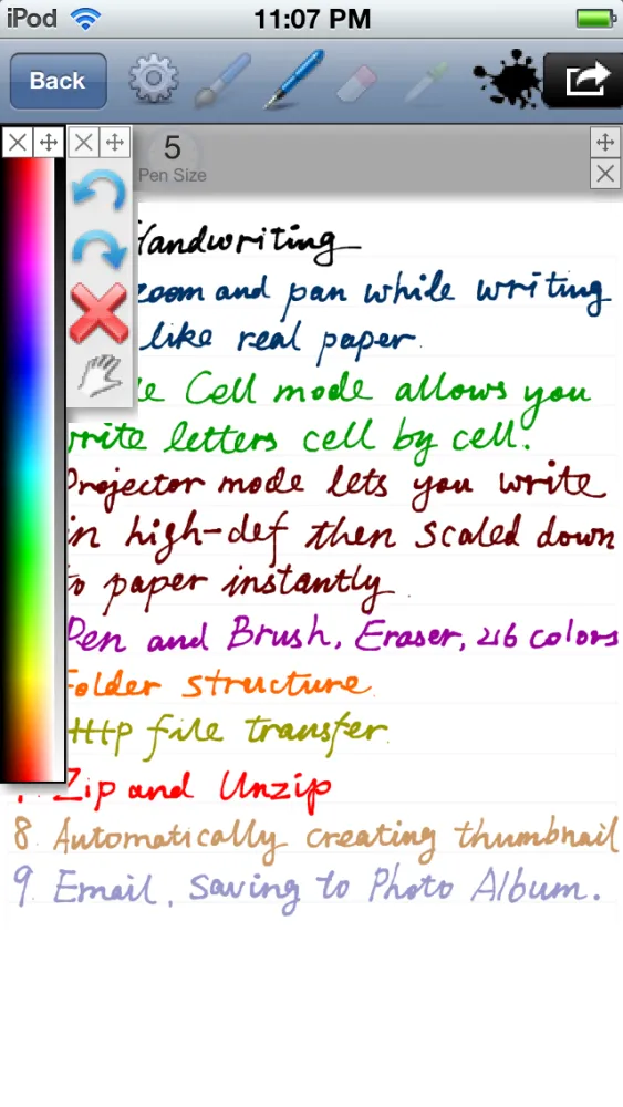 Handwriting Screenshots