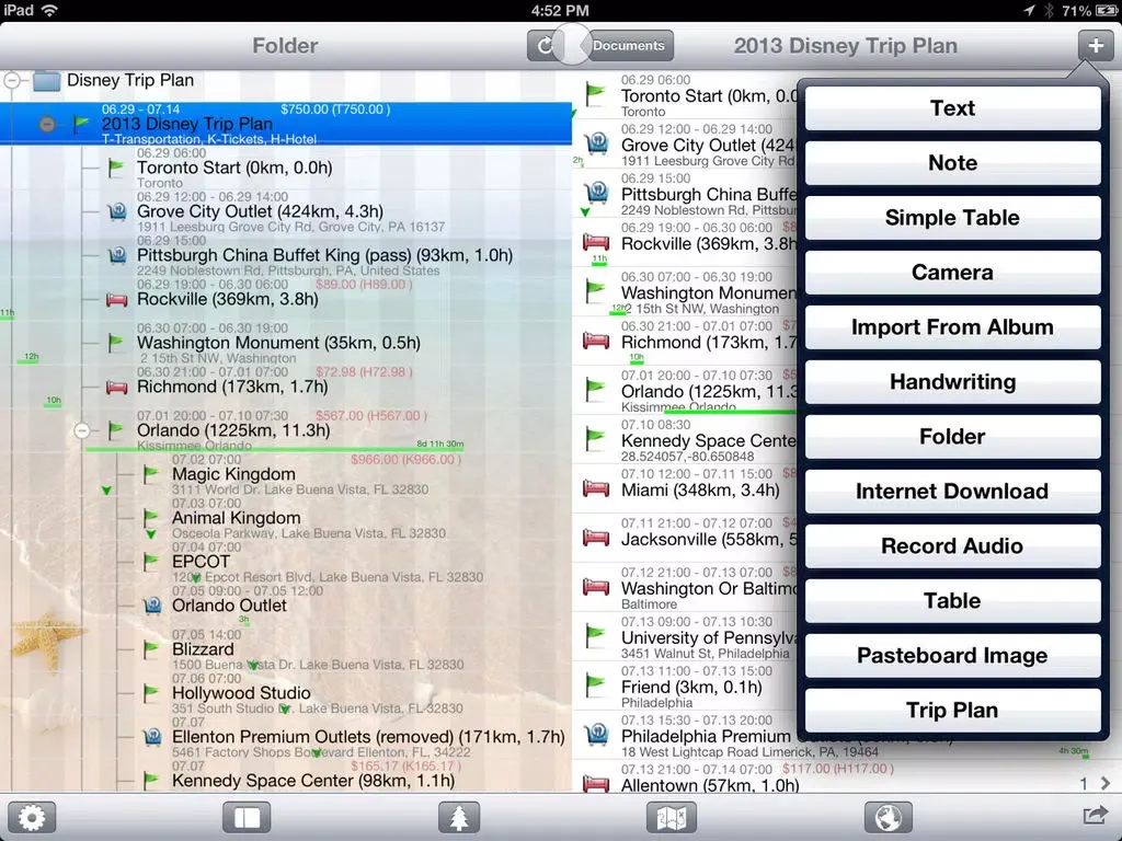 Screenshot di Trip Plan iPad 