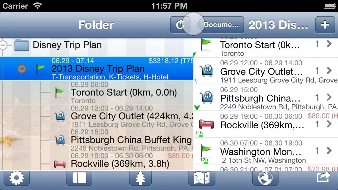 Screenshot di Trip Plan