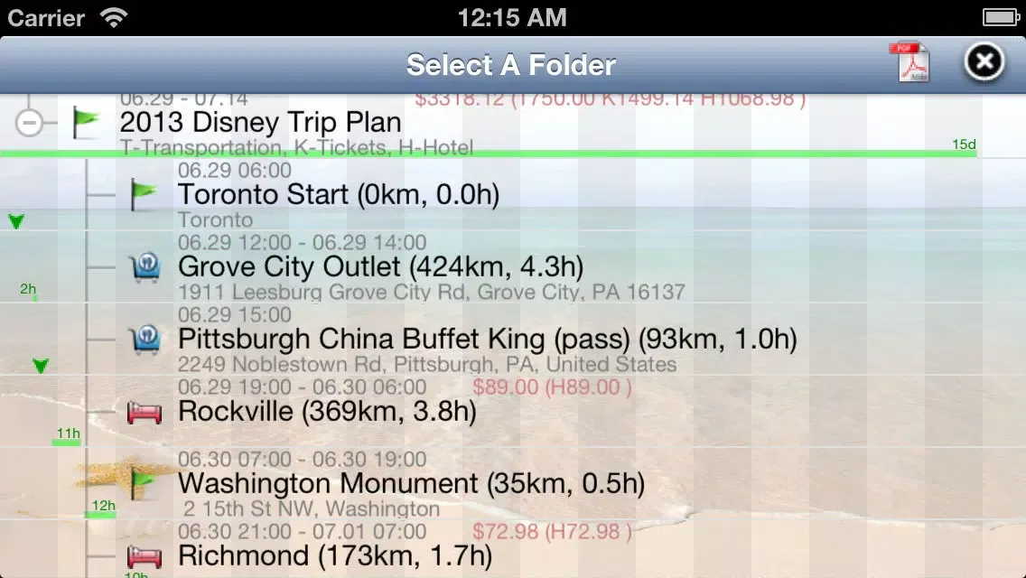 Screenshot di Trip Plan