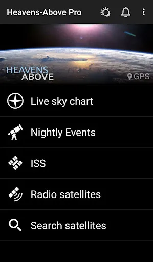 Ảnh chụp màn hình của Heavens-Above Pro