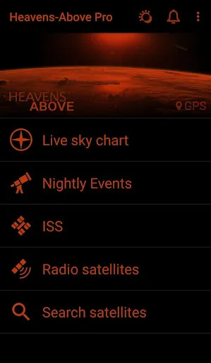 Ảnh chụp màn hình của Heavens-Above Pro