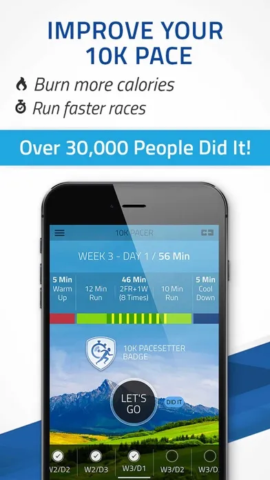 Zrzuty ekranu Pacer 10K: run faster races