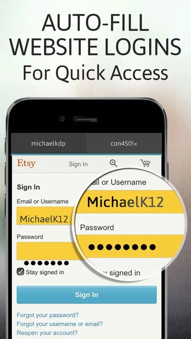 Capturas de tela do Password Manager: Passible