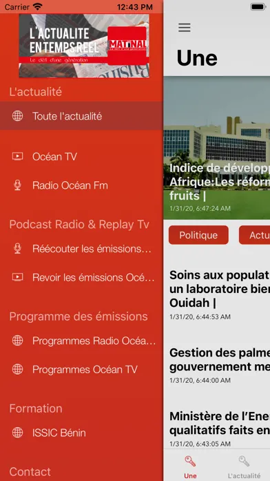 Ảnh chụp màn hình của Le Matinal : L'actualité Bénin