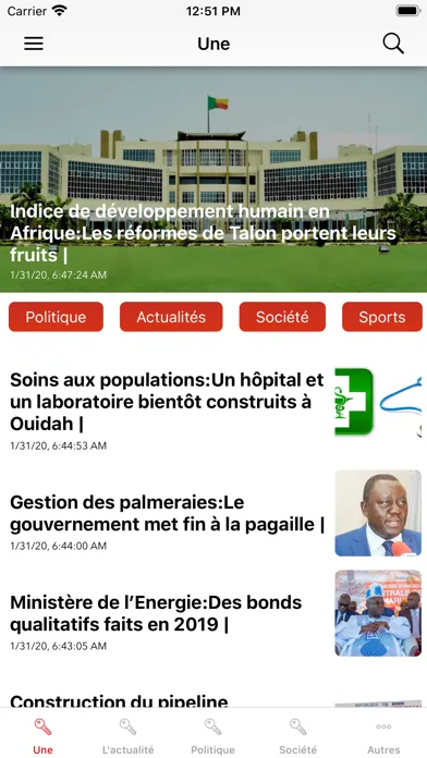 Ảnh chụp màn hình của Le Matinal : L'actualité Bénin