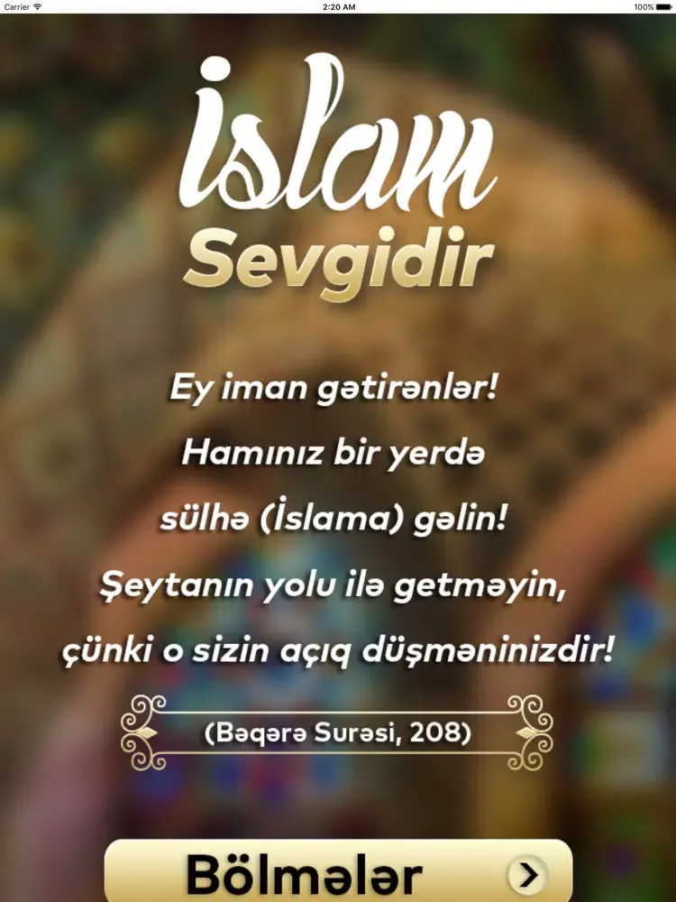 Ảnh chụp màn hình của İslam Sevgidir iPad 