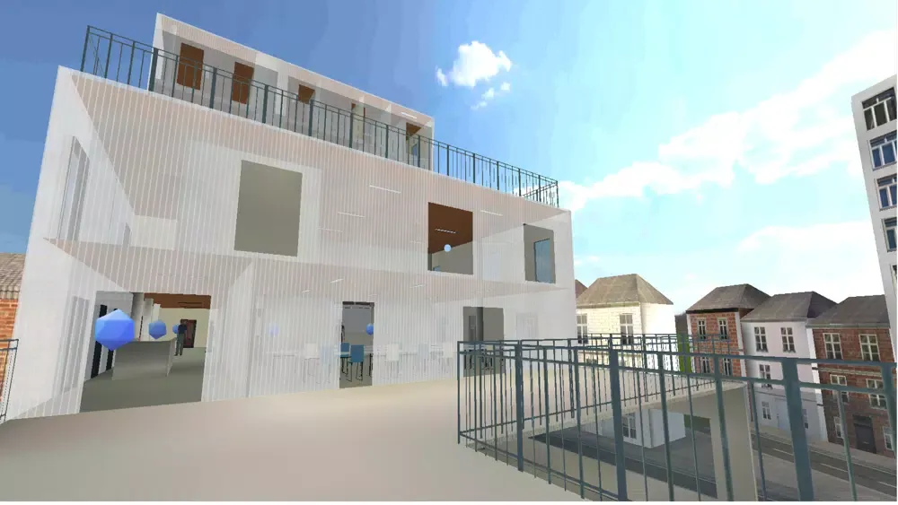Capturas de tela do HEC Liège VR Tour