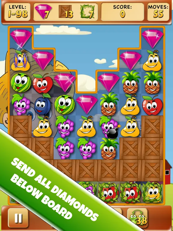 Fruit Dash Match-3 iPad  스크린샷
