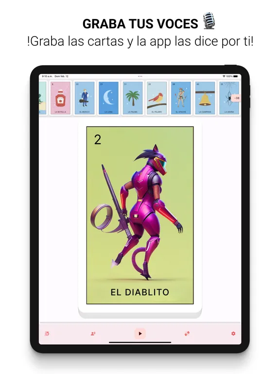 Ảnh chụp màn hình của Baraja lotería mexicana iPad 