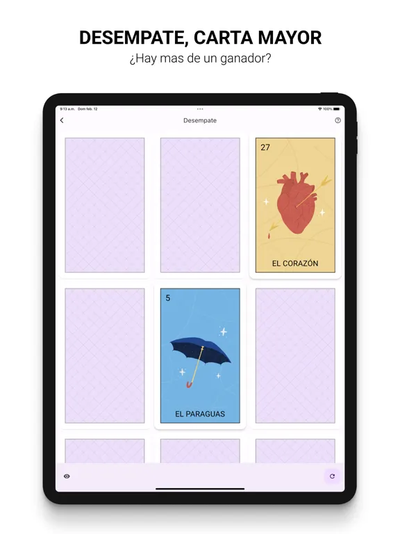 Ảnh chụp màn hình của Baraja lotería mexicana iPad 