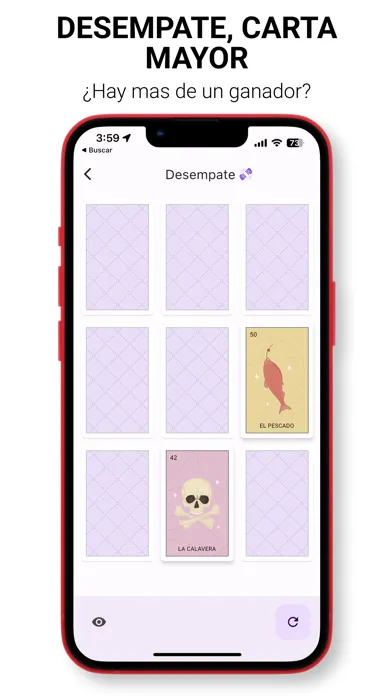 Ảnh chụp màn hình của Baraja lotería mexicana