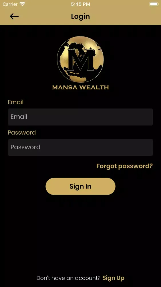 Ảnh chụp màn hình của Mansa Wealth