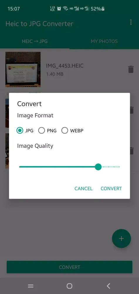 Heic to JPG/PNG/WEBP Converter应用截图