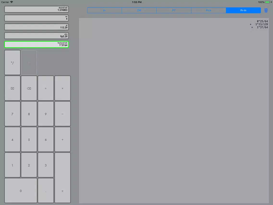 Ảnh chụp màn hình của DTP Calc iPad 