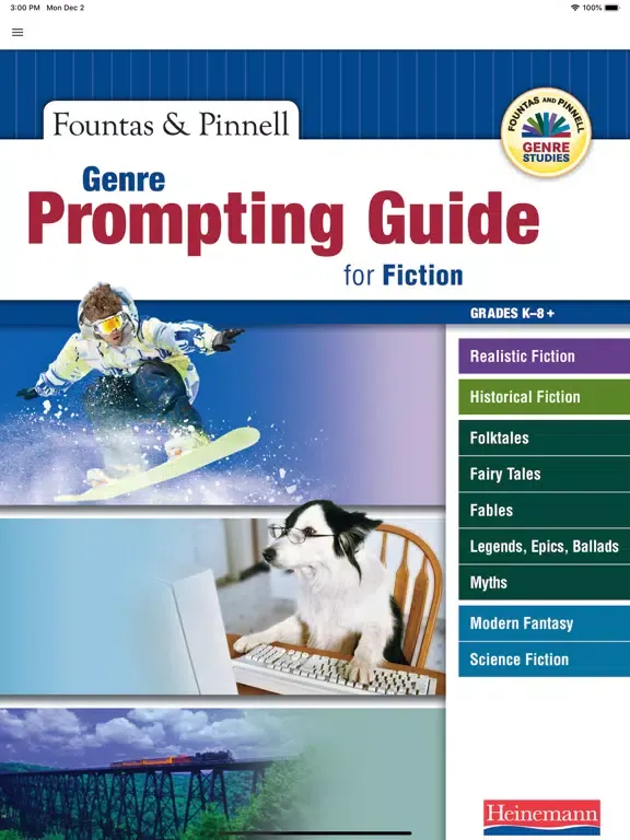 Zrzuty ekranu F&P Prompting Guide Fiction iPad 